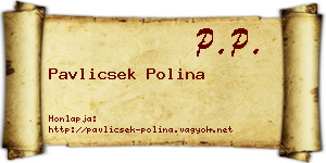 Pavlicsek Polina névjegykártya